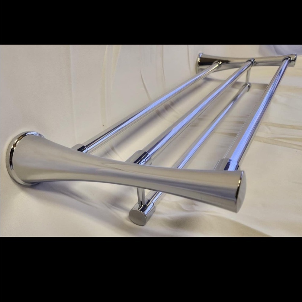 Threshold 26" Casual Towel Bar with Triple Rod Rack Storage Shelf in Chrome